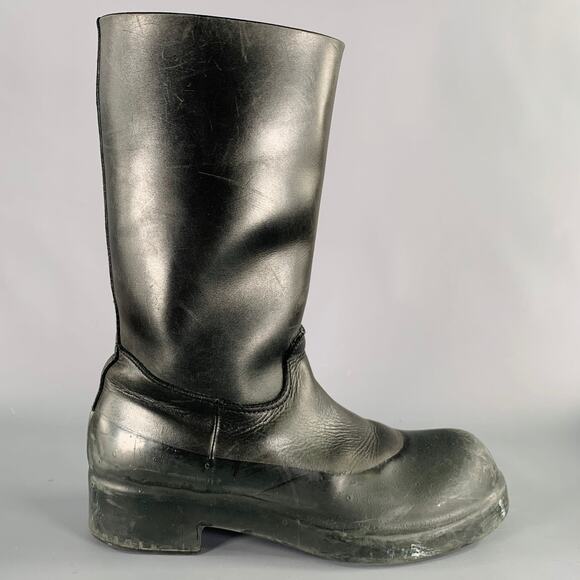 TAKAHIROMIYASHITATheSoloist. Size 9 Black Leather Rubber Pull On Boots main image 5